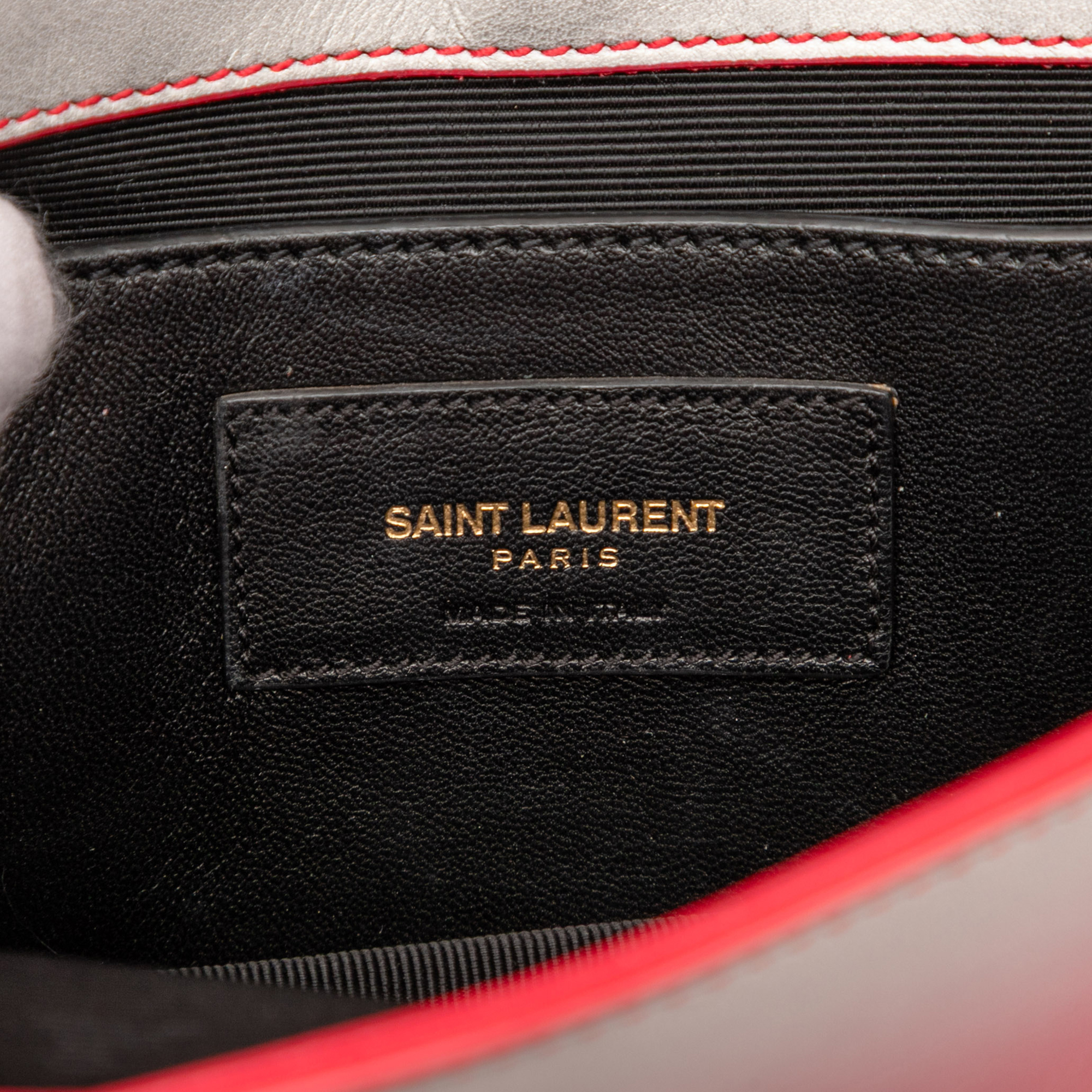 Saint Laurent Smooth Ombre Calfskin Monogram Kate Clutch Rood
