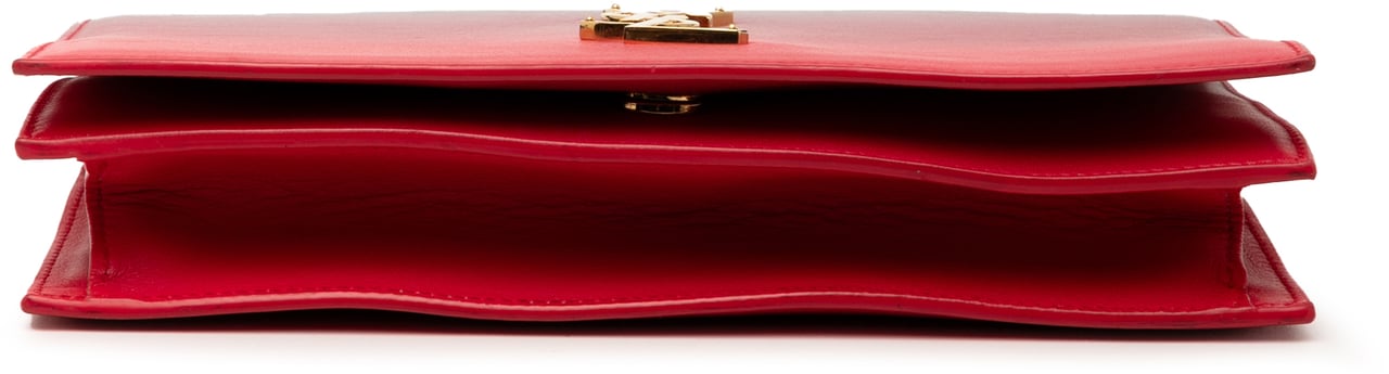 Saint Laurent Smooth Ombre Calfskin Monogram Kate Clutch Rood