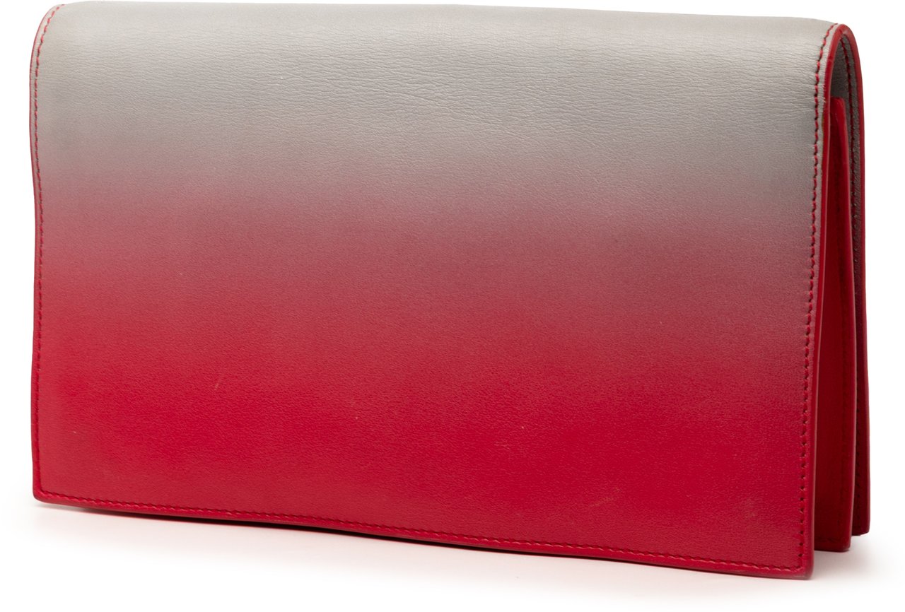 Saint Laurent Smooth Ombre Calfskin Monogram Kate Clutch Rood