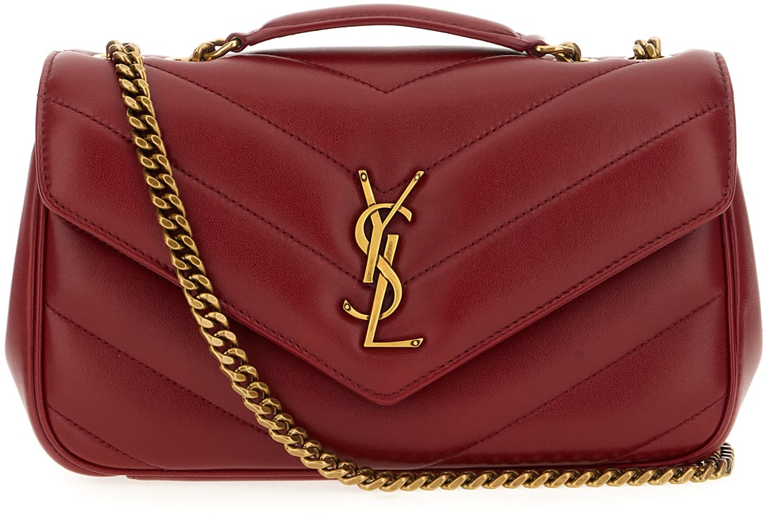 Saint Laurent Saint Laurent Tiziano red nappa leather small Loulou shoulder bag Rood