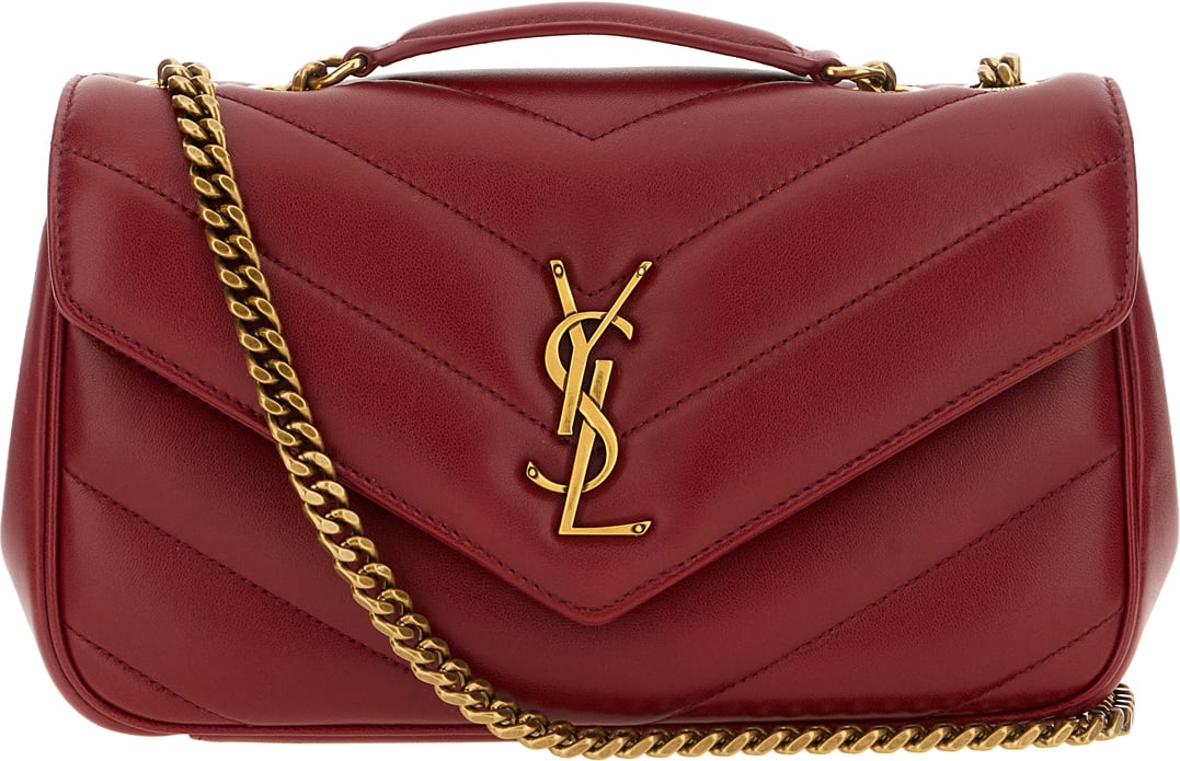 Saint Laurent Tiziano red nappa leather small Loulou shoulder bag Rood