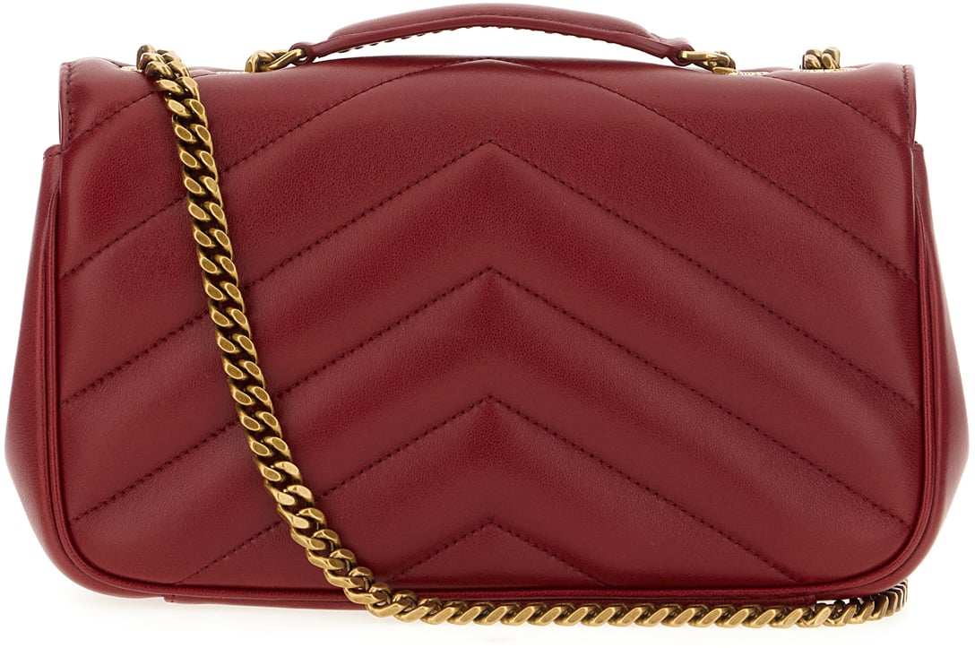 Saint Laurent Saint Laurent Tiziano red nappa leather small Loulou shoulder bag Rood