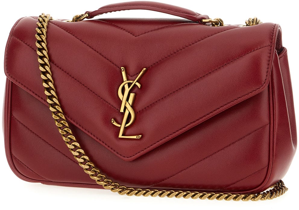 Saint Laurent Tiziano red nappa leather small Loulou shoulder bag Rood