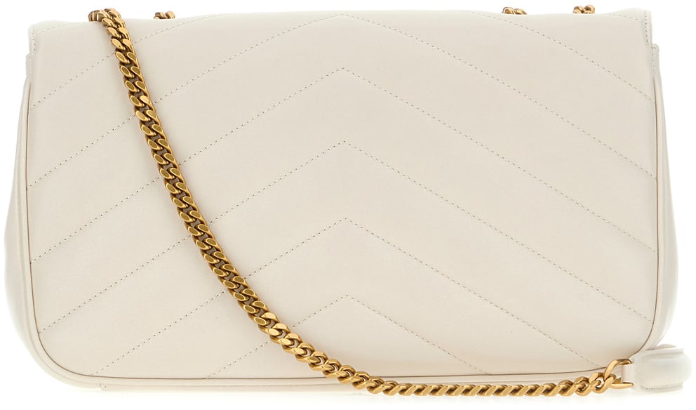Saint Laurent Saint Laurent Ivory leather mini LouLou shoulder bag Neutraal