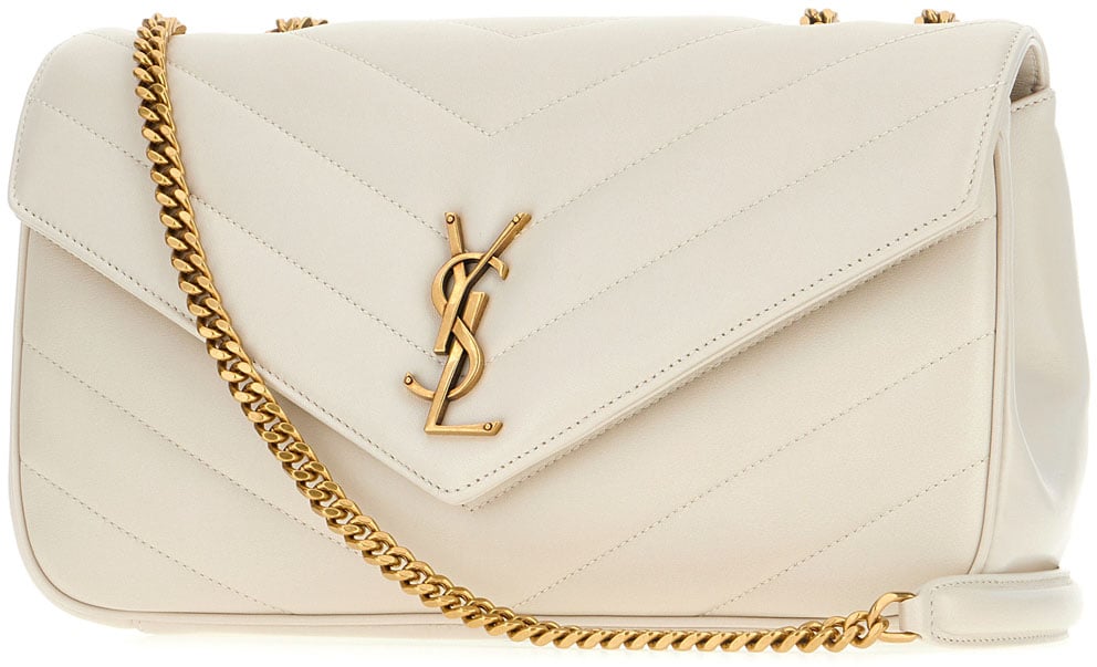 Saint Laurent Ivory leather mini LouLou shoulder bag Neutraal