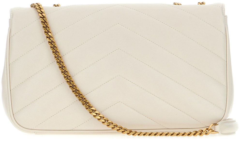 Saint Laurent Ivory leather mini LouLou shoulder bag Neutraal