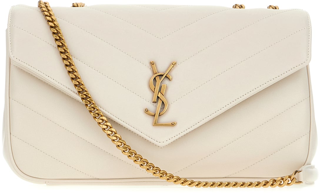 Saint Laurent Saint Laurent Ivory leather mini LouLou shoulder bag Neutraal