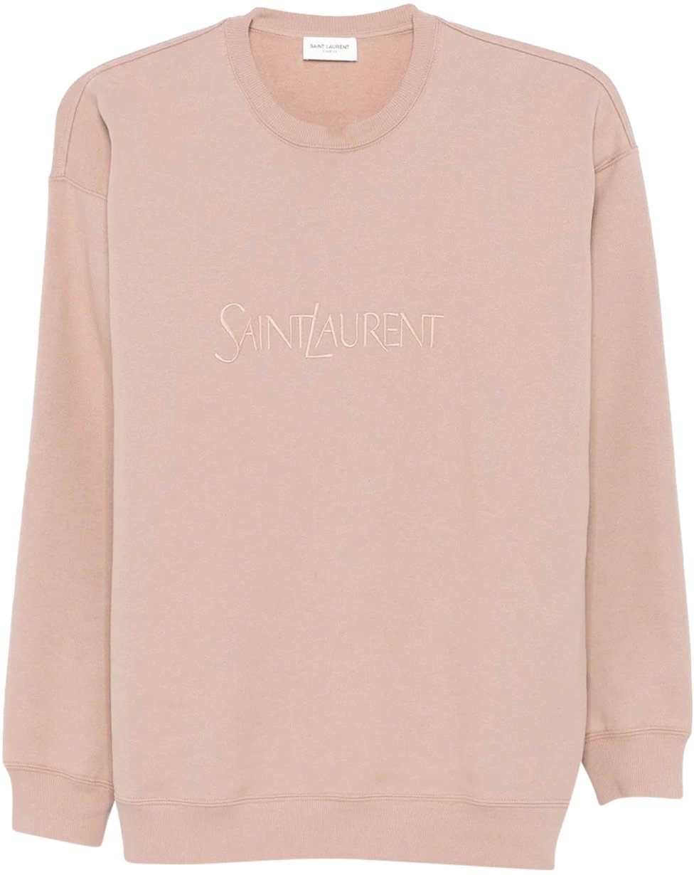Saint Laurent Saint Laurent Cotton Logo Sweatshirt Roze