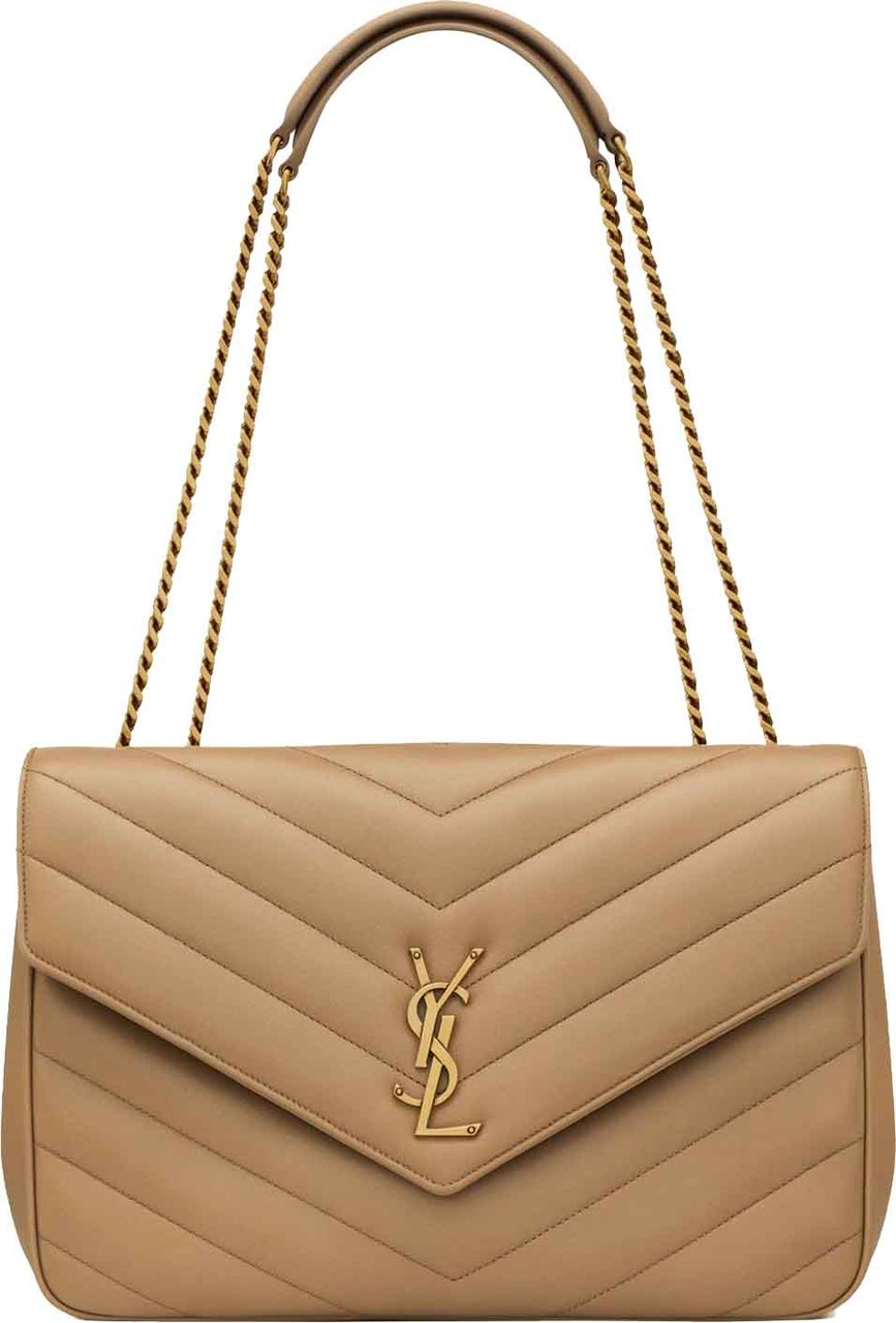 Saint Laurent loulou large shoulder bag Beige