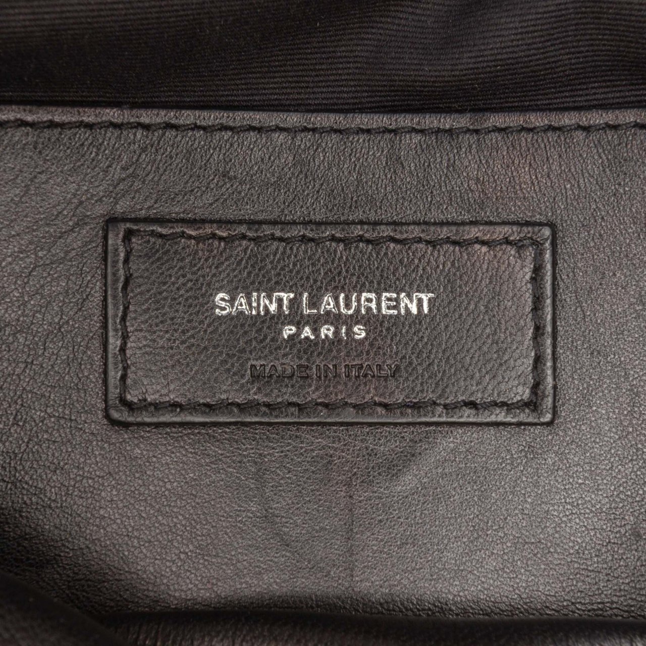 Saint Laurent Large Quilted Chevron Sheepskin College Satchel Bruin
