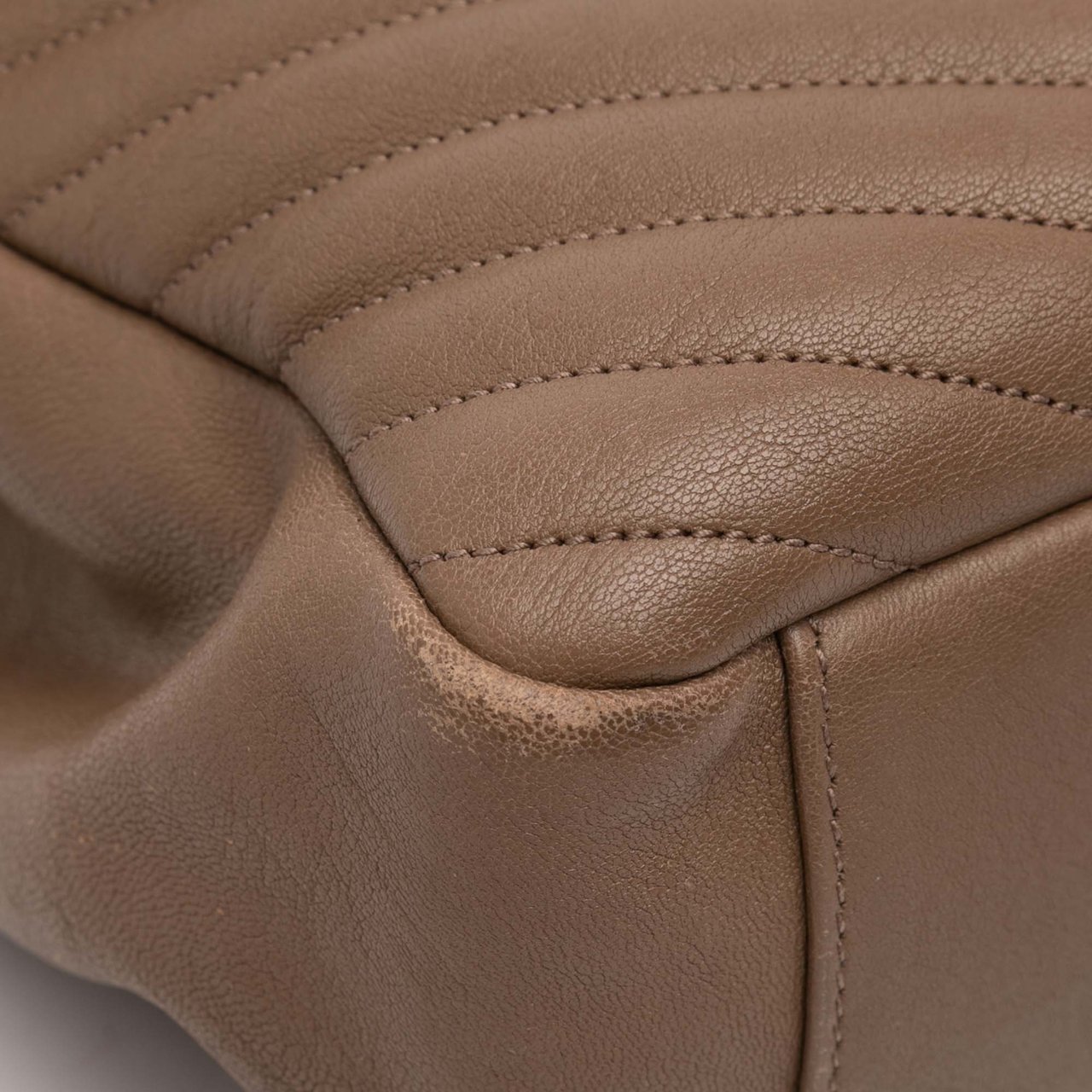 Saint Laurent Large Quilted Chevron Sheepskin College Satchel Bruin