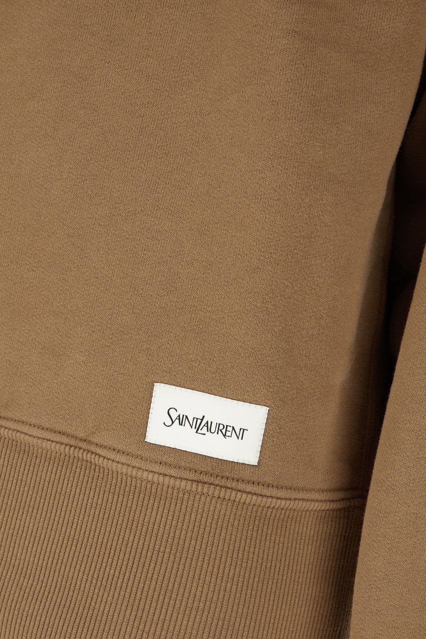 Saint Laurent Saint Laurent Biscuit cotton oversize sweatshirt Bruin