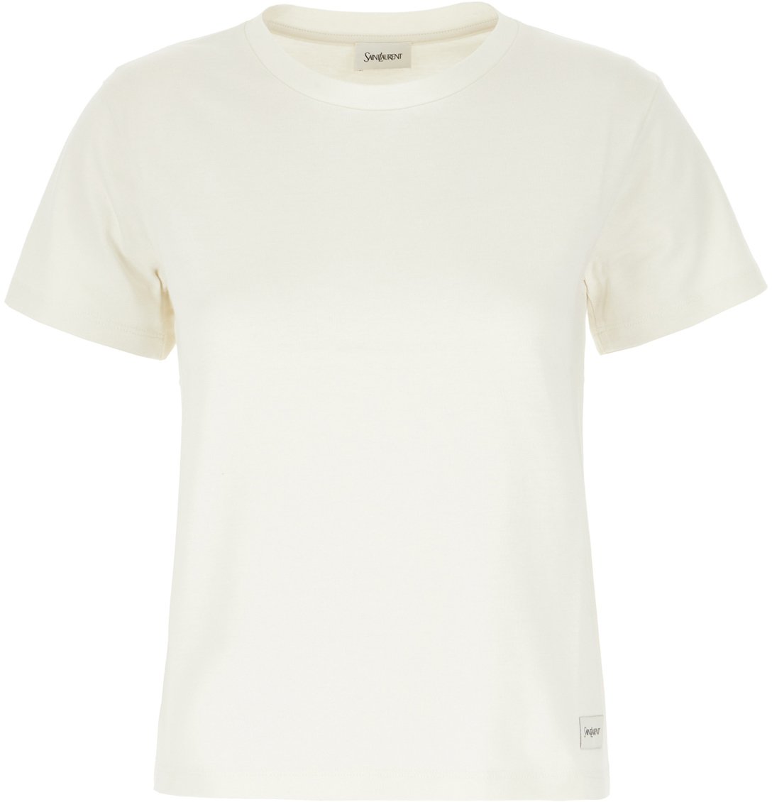 Saint Laurent Saint Laurent Chalk cotton blend t-shirt Neutraal