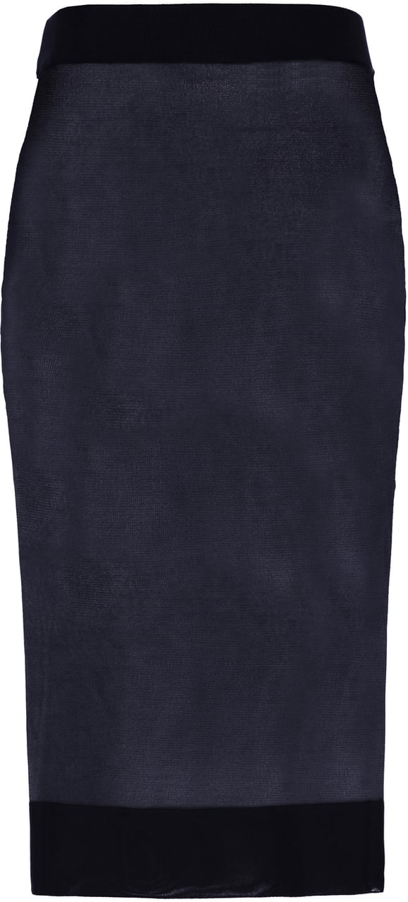 Saint Laurent Saint Laurent Navy blue viscose skirt Blauw