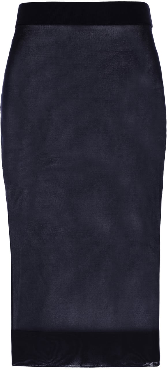 Saint Laurent Saint Laurent Navy blue viscose skirt Blauw