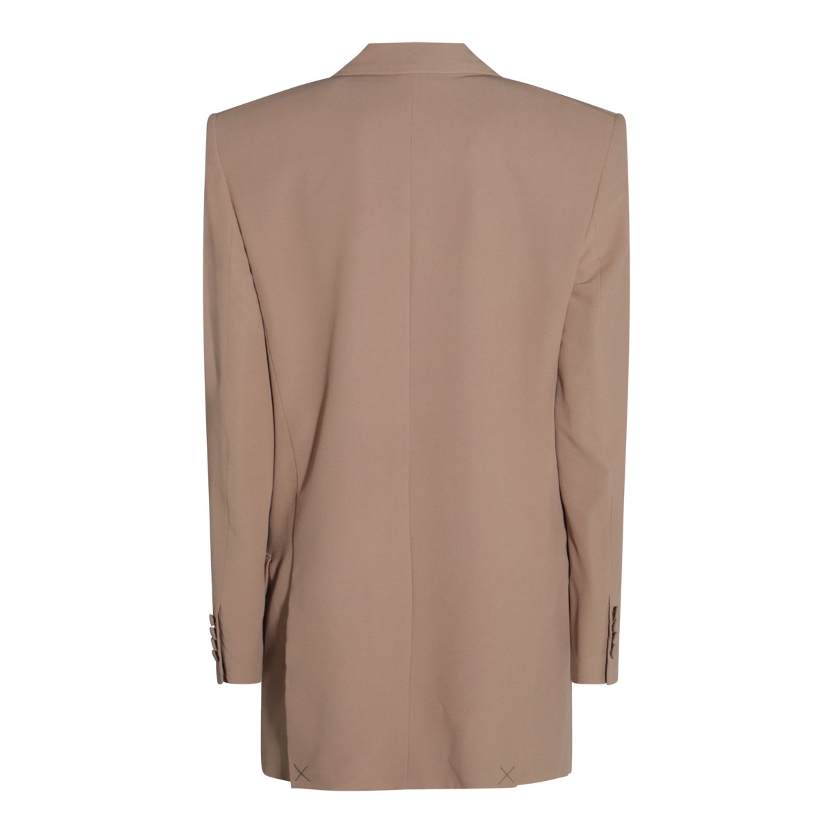 Saint Laurent Double-Breasted Tailored Jacket with Flap Pockets Neutraal