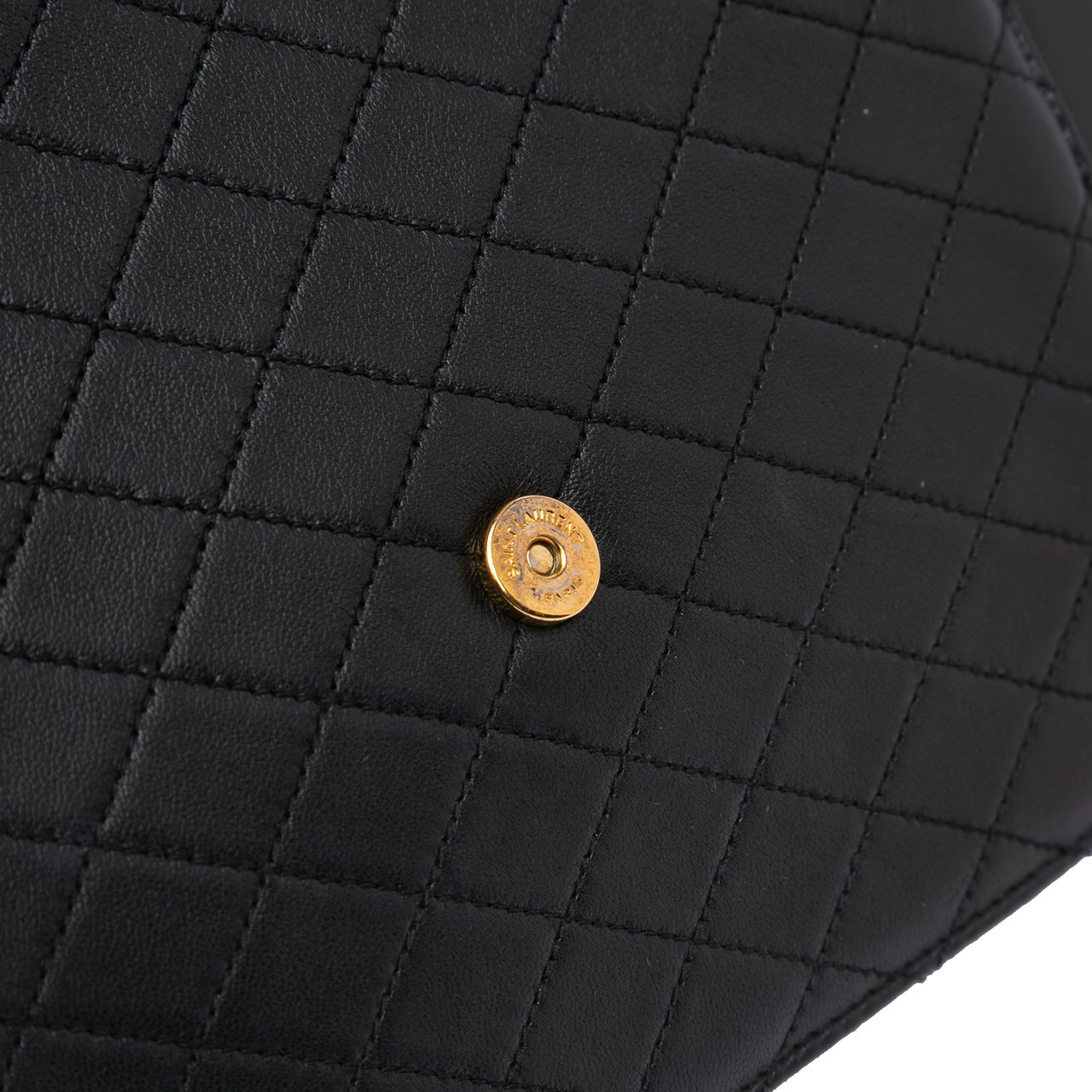 Saint Laurent Quilted Lambskin Gaby Shoulder Bag Zwart