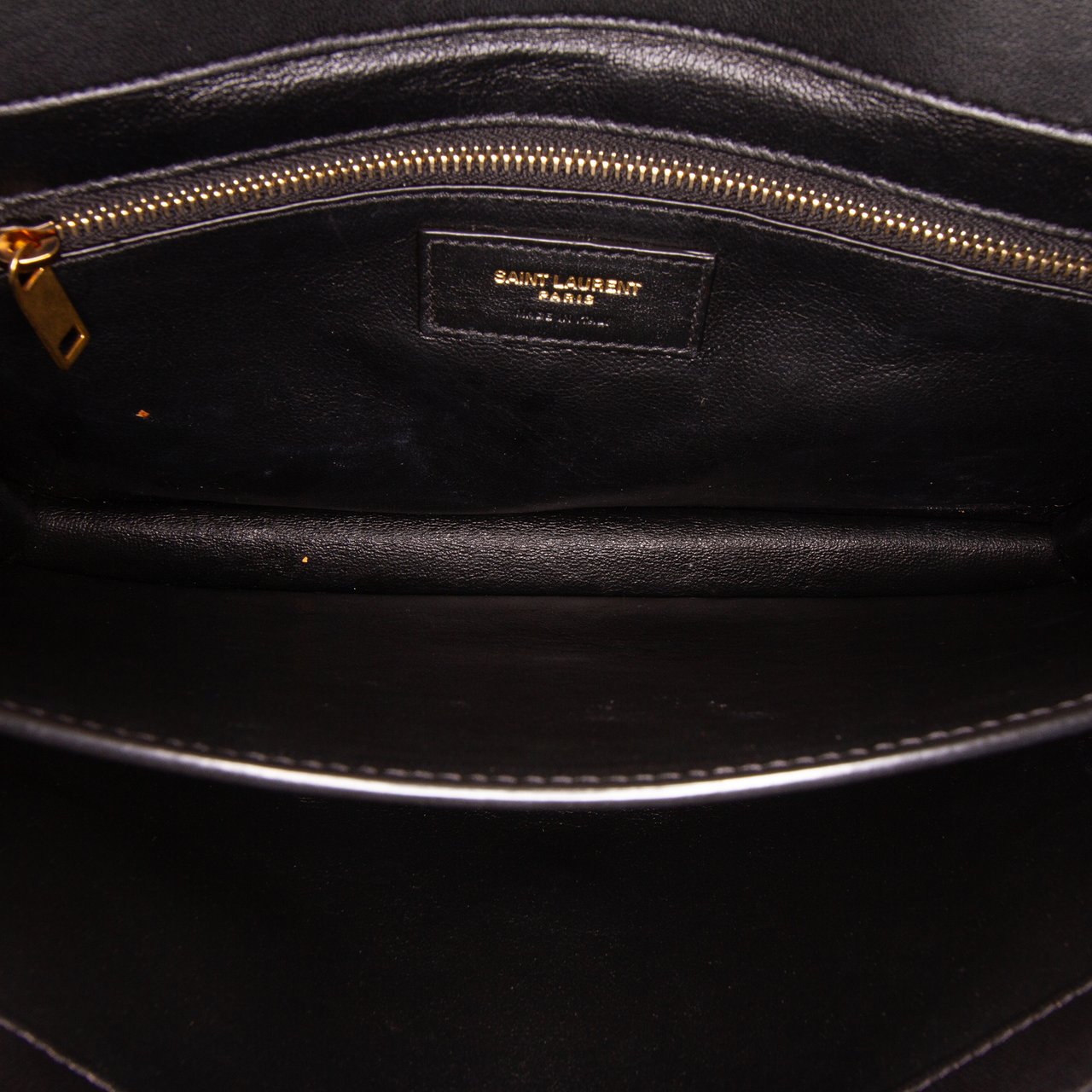 Saint Laurent Quilted Lambskin Gaby Shoulder Bag Zwart