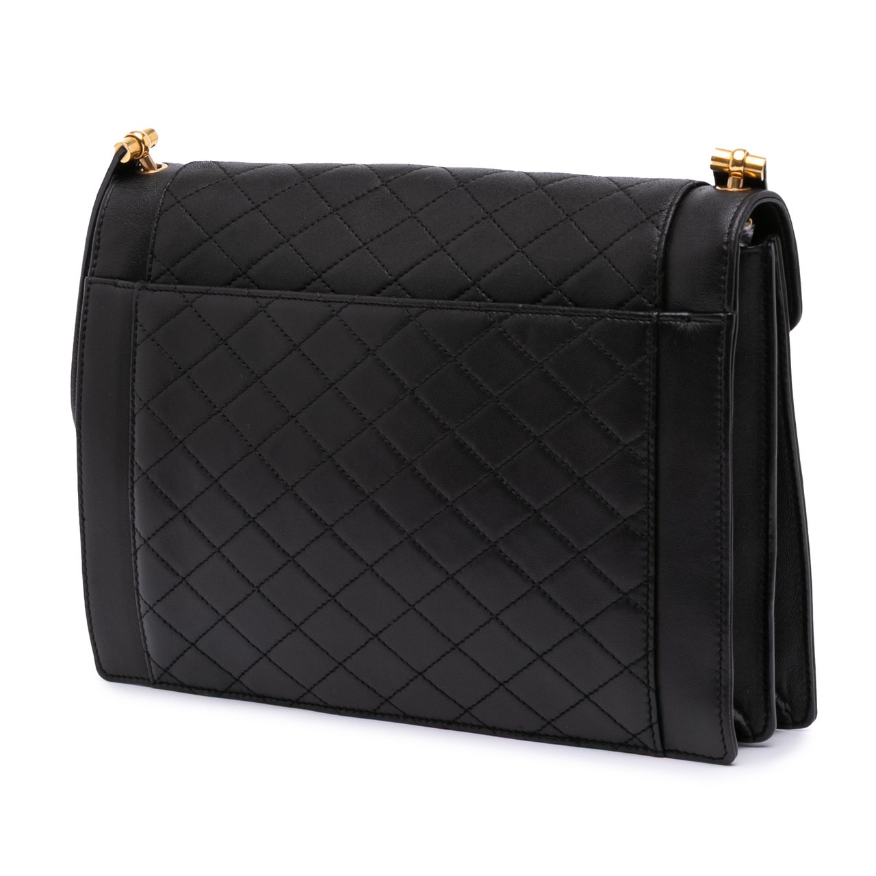 Saint Laurent Quilted Lambskin Gaby Shoulder Bag Zwart
