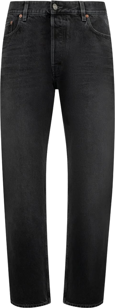 Saint Laurent Long Mick Black Straight-Leg Jeans Zwart