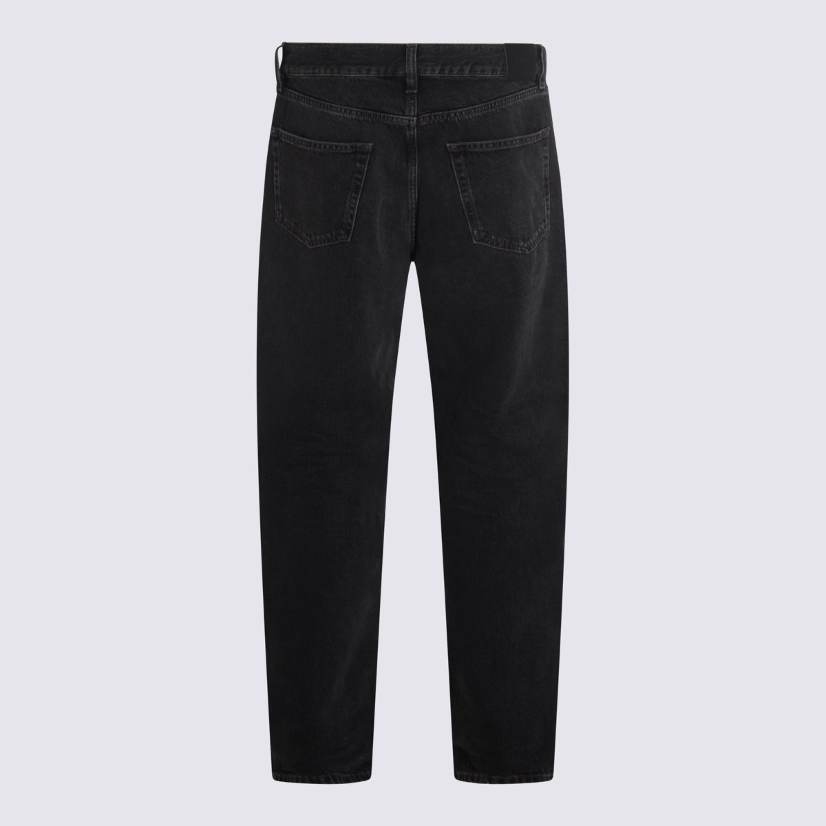 Saint Laurent Straight-Leg Denim Jeans With Button-Fly Closure And Rivet Accents Zwart