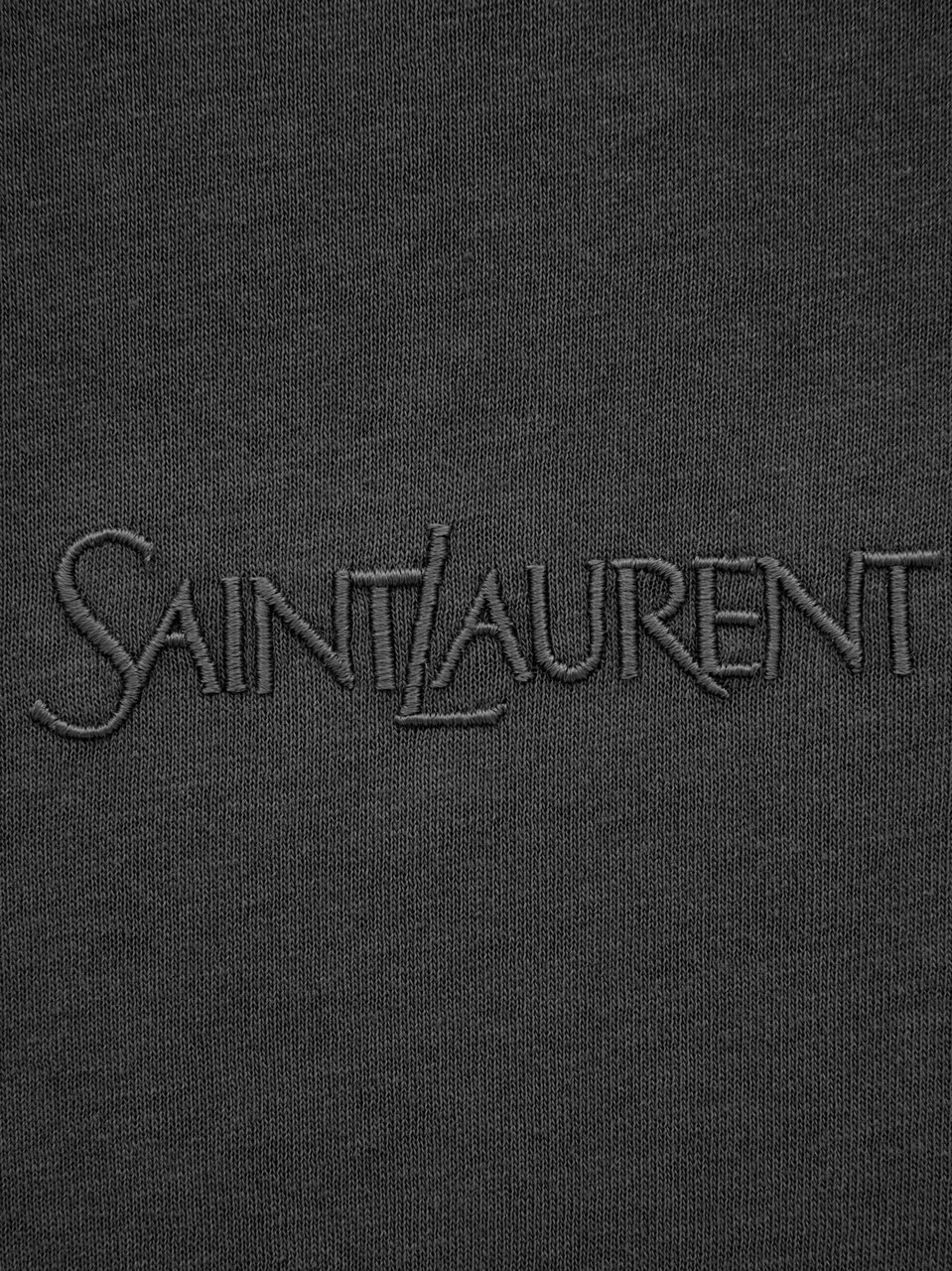 Saint Laurent Tshirt Cassandre Tone-on-Tone Cotton T-Shirt Zwart