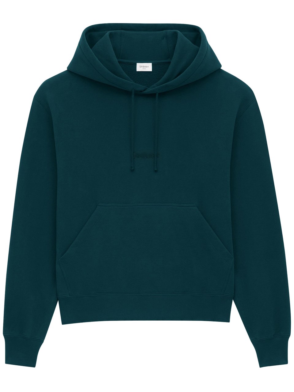 Saint Laurent Solid Blue Kangaroo Pocket Hoodie Zwart