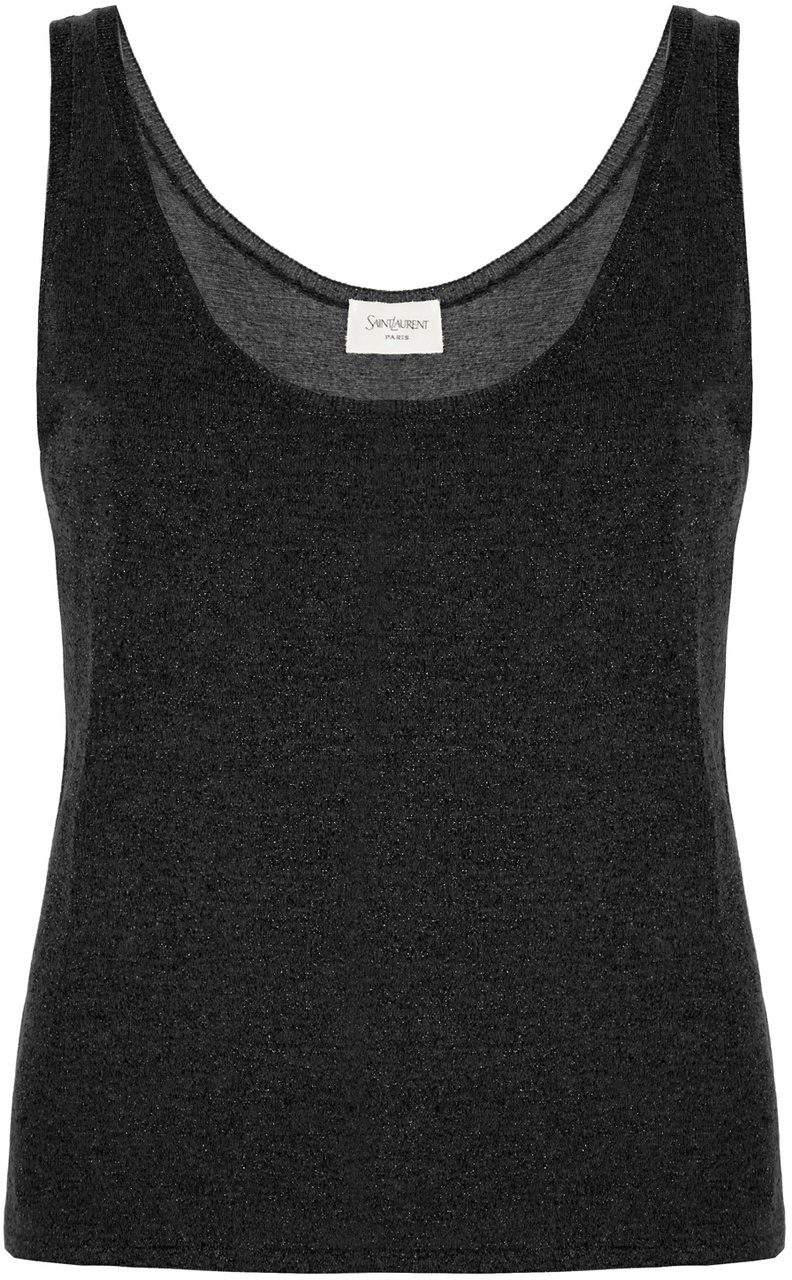 Saint Laurent Saint Laurent Black viscose blend top Zwart