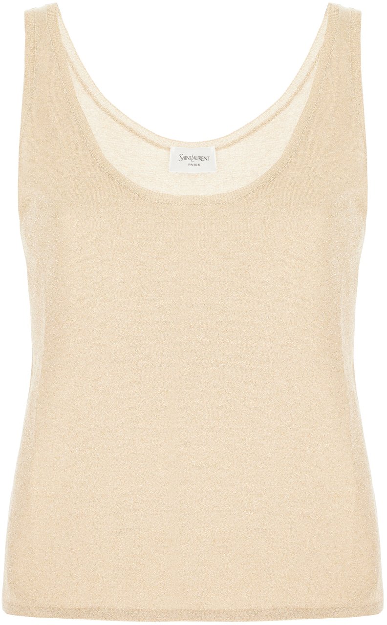 Saint Laurent Saint Laurent Gold viscose blend top Goud