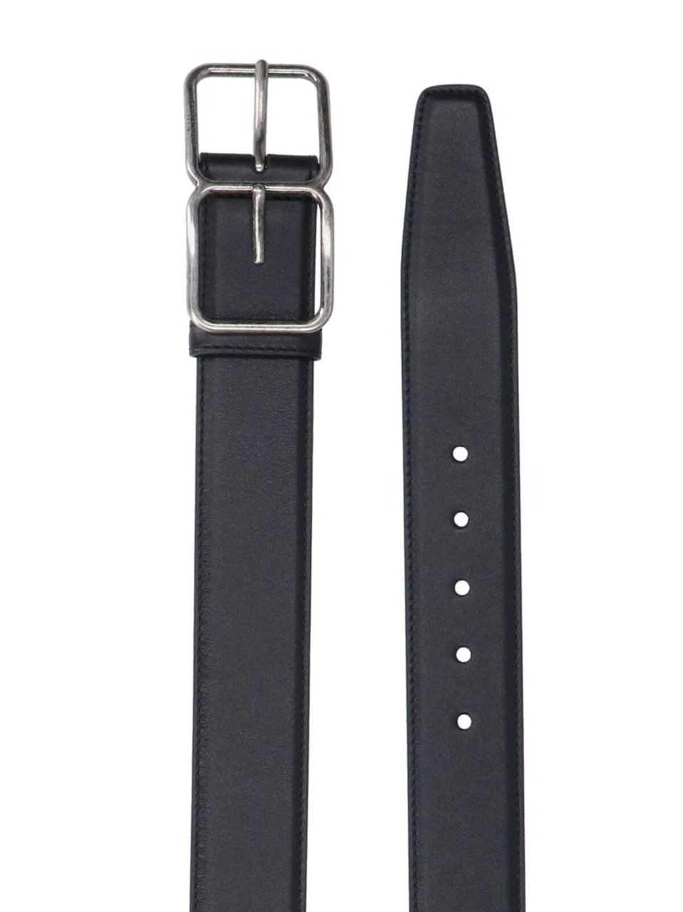 Saint Laurent Double Buckle Belt – Black Zwart