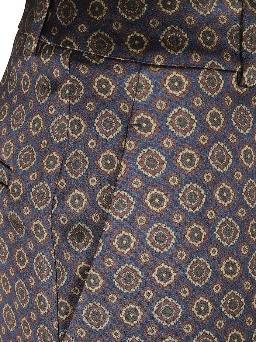 Saint Laurent Geometric Pattern Trousers With Relaxed Fit Bruin