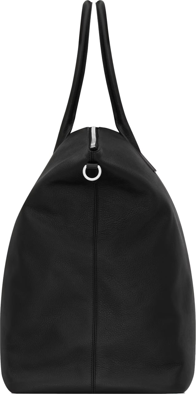Saint Laurent Black Bowling Rectangular Leather Duffle Zwart