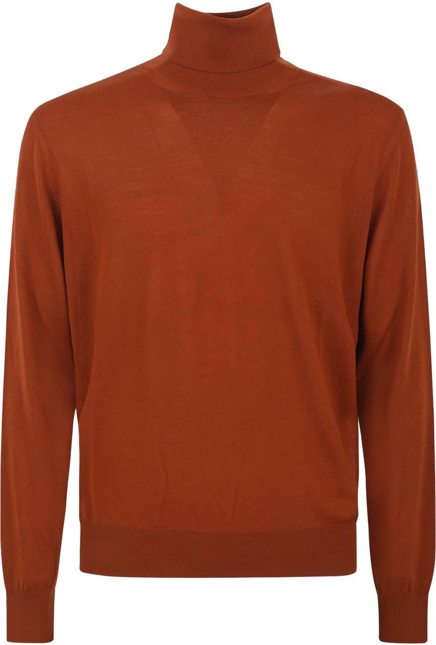 Saint Laurent Pull Col Roule Rood