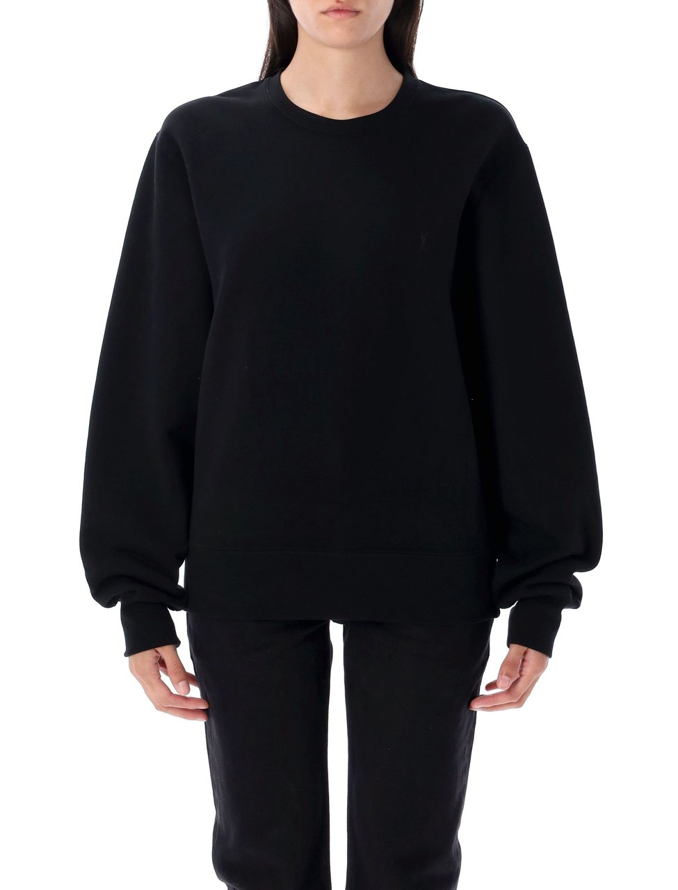 Saint Laurent Cassandra Embroidered Logo Fleece Sweatshirt Rood