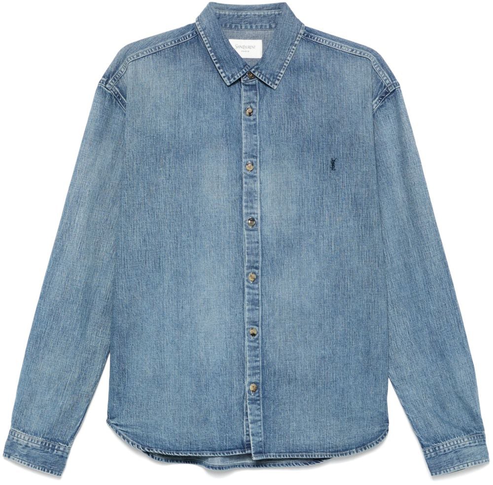 Saint Laurent Shirts Clear Blue Blauw