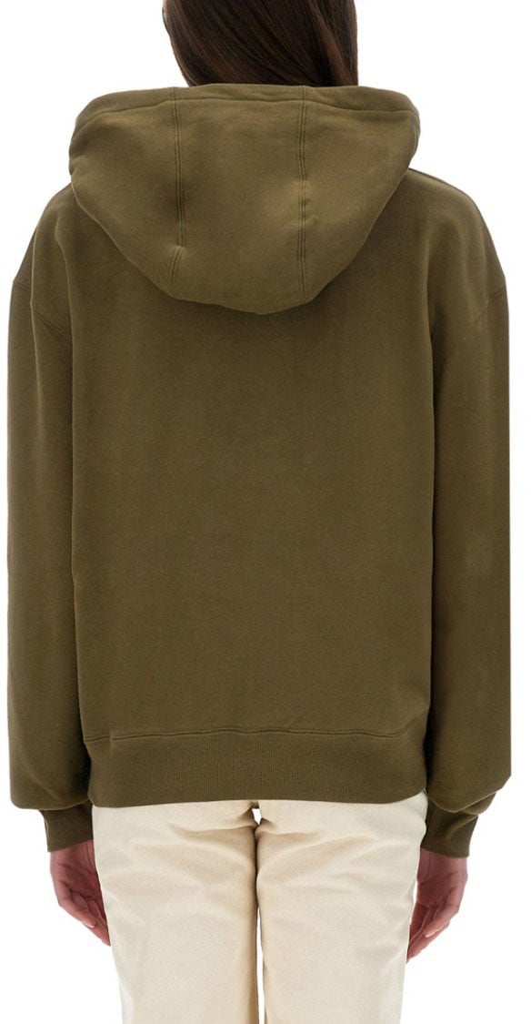 Saint Laurent Hooded Sweatshirt With Logo Detailing Grijs