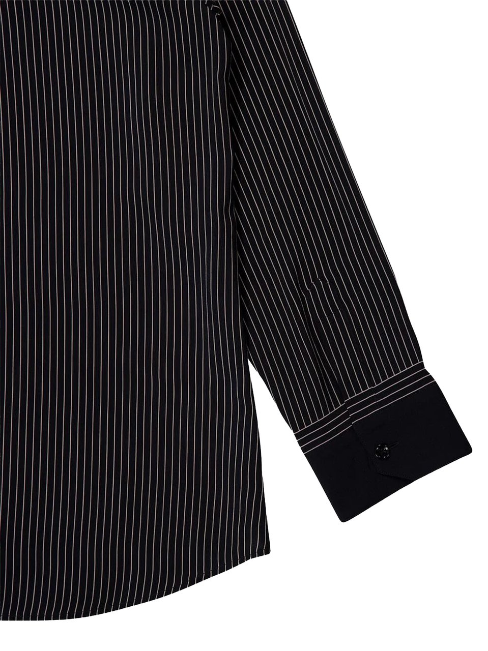 Saint Laurent Black Pinstripe Fabric Shirt Zwart