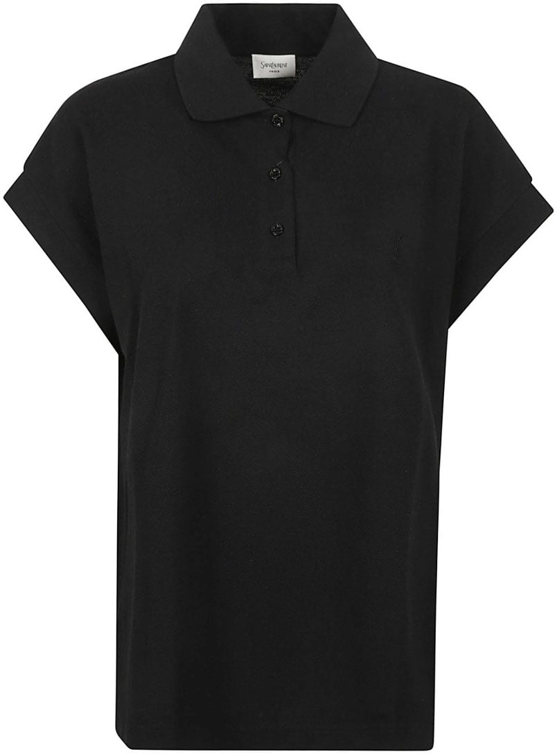 Saint Laurent Classic Black Polo Shirt Zwart