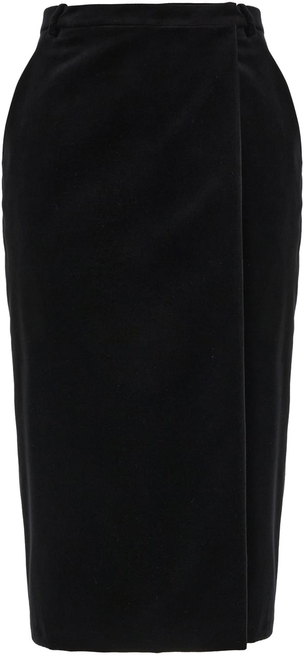 Saint Laurent Saint Laurent Black velvet skirt Zwart