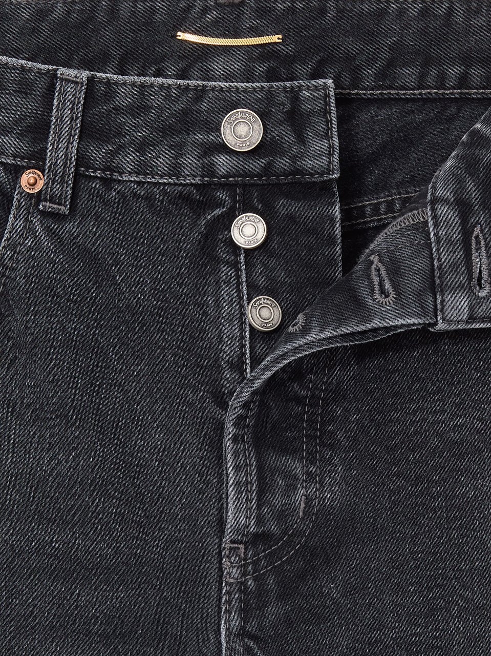 Saint Laurent Dark Charcoal Jeans Dritti Jeans Zwart