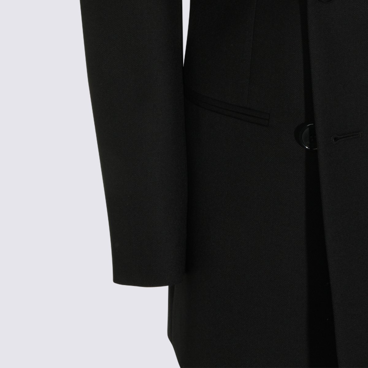 Saint Laurent Double-Breasted Tailored Blazer with Sharp Lapels Zwart