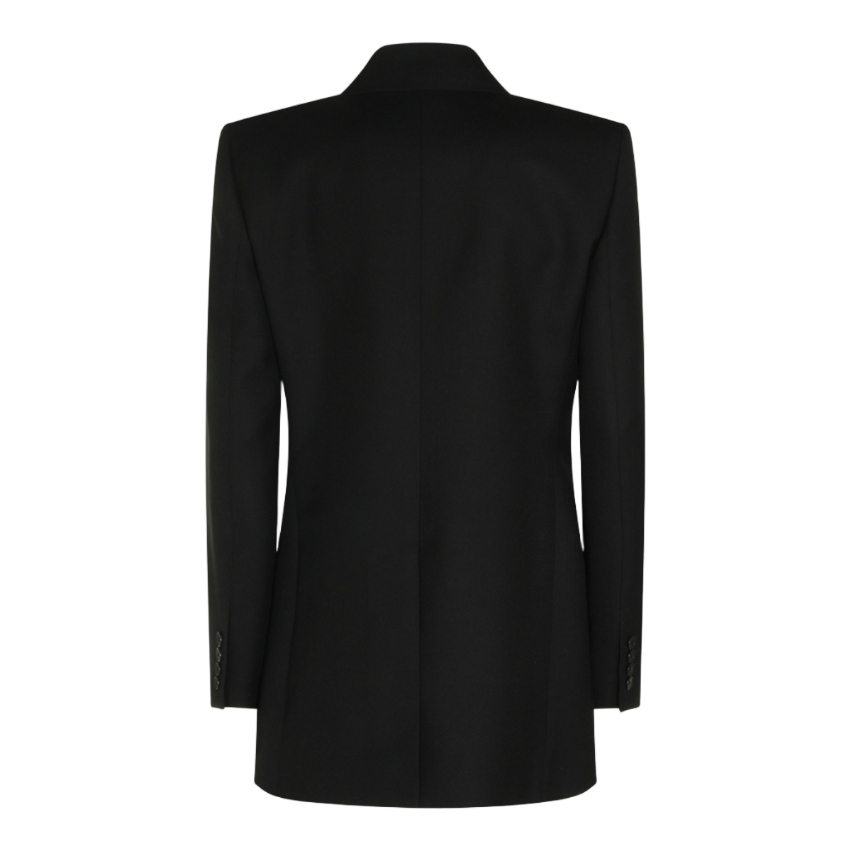 Saint Laurent Double-Breasted Tailored Blazer with Sharp Lapels Zwart