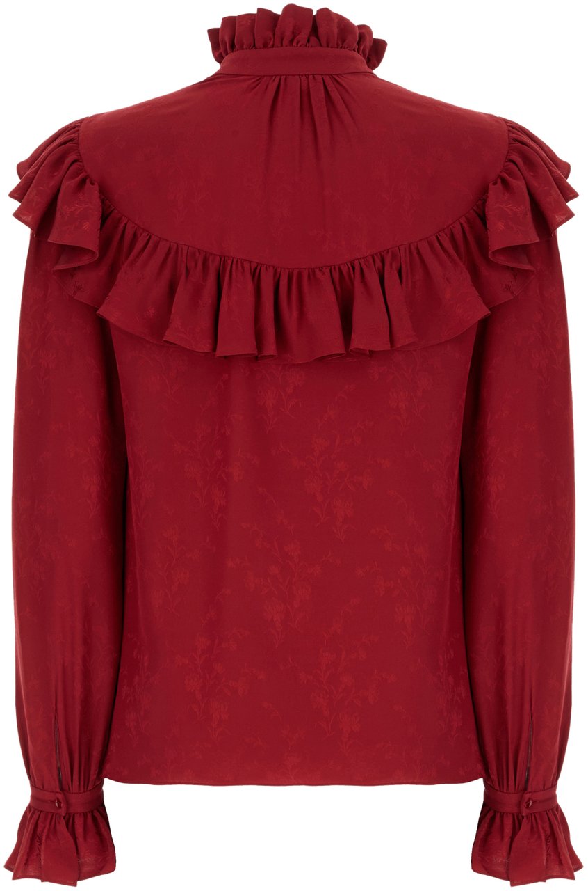 Saint Laurent Saint Laurent Grape silk blouse Rood