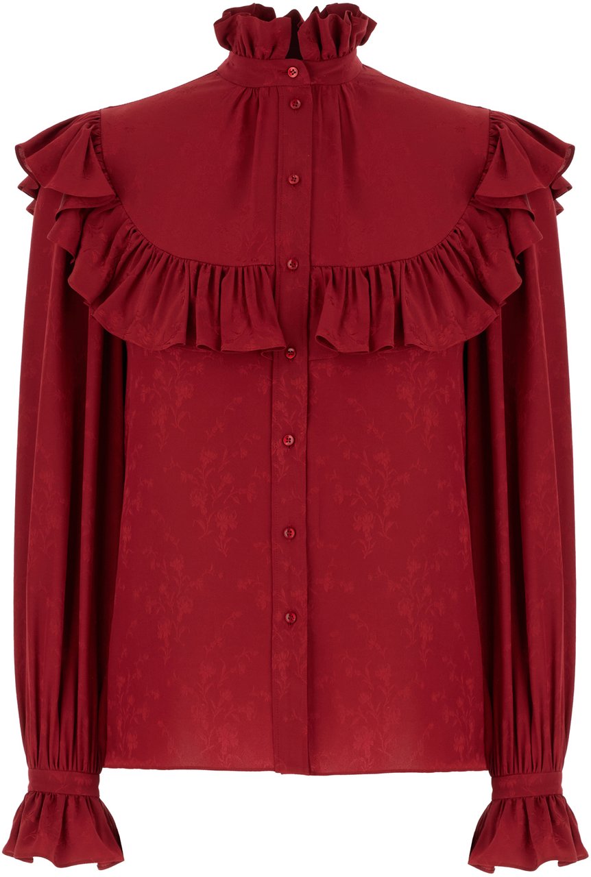 Saint Laurent Saint Laurent Grape silk blouse Rood