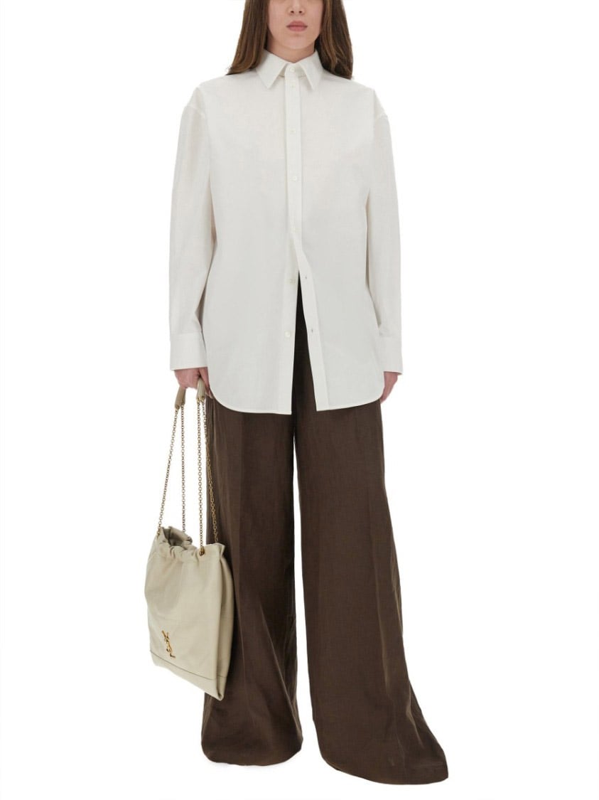 Saint Laurent Cassandre Cotton Poplin Shirt Wit