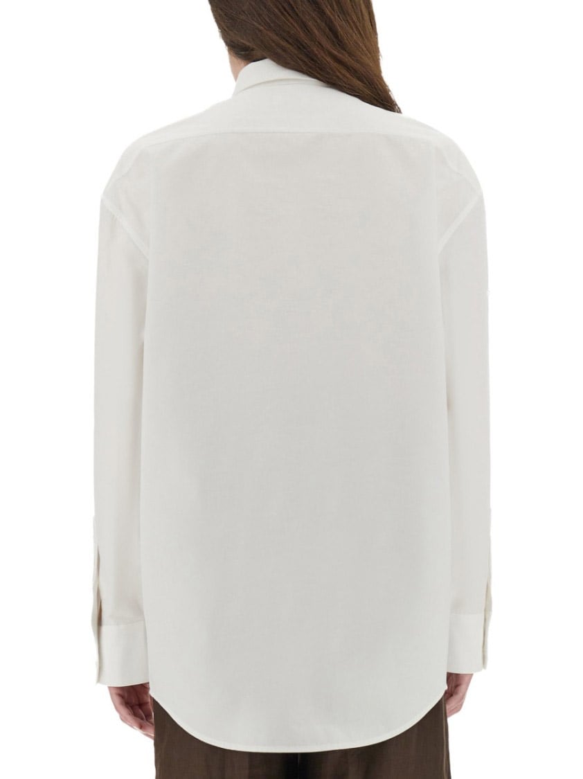 Saint Laurent Cassandre Cotton Poplin Shirt Wit
