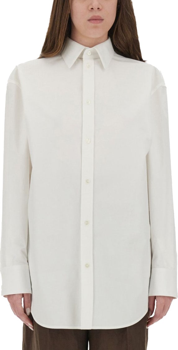 Saint Laurent Cassandre Cotton Poplin Shirt Wit