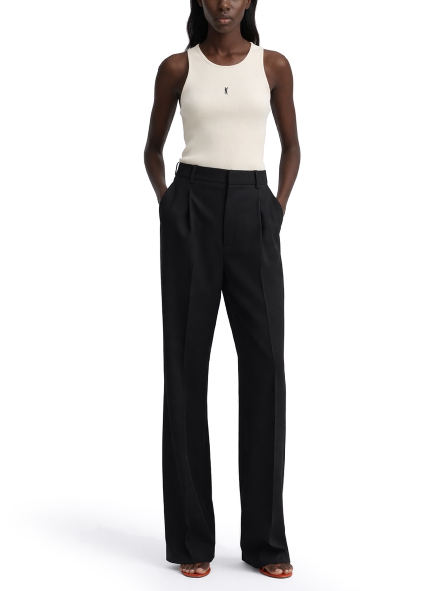 Saint Laurent Tailored Straight-Leg Pants Zwart