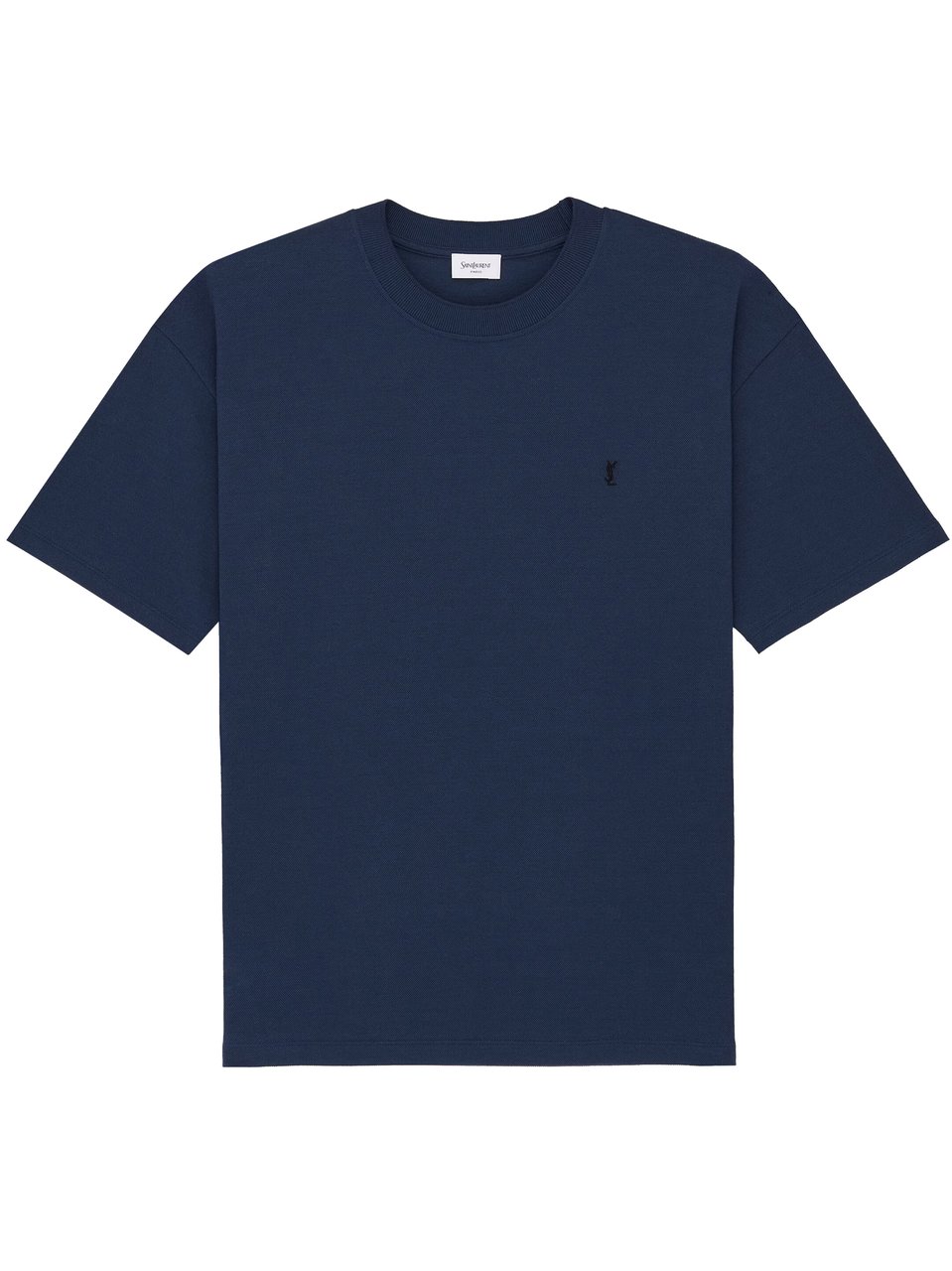 Saint Laurent Blue T-Shirt Oversize Cassandre T-Shirt Zwart