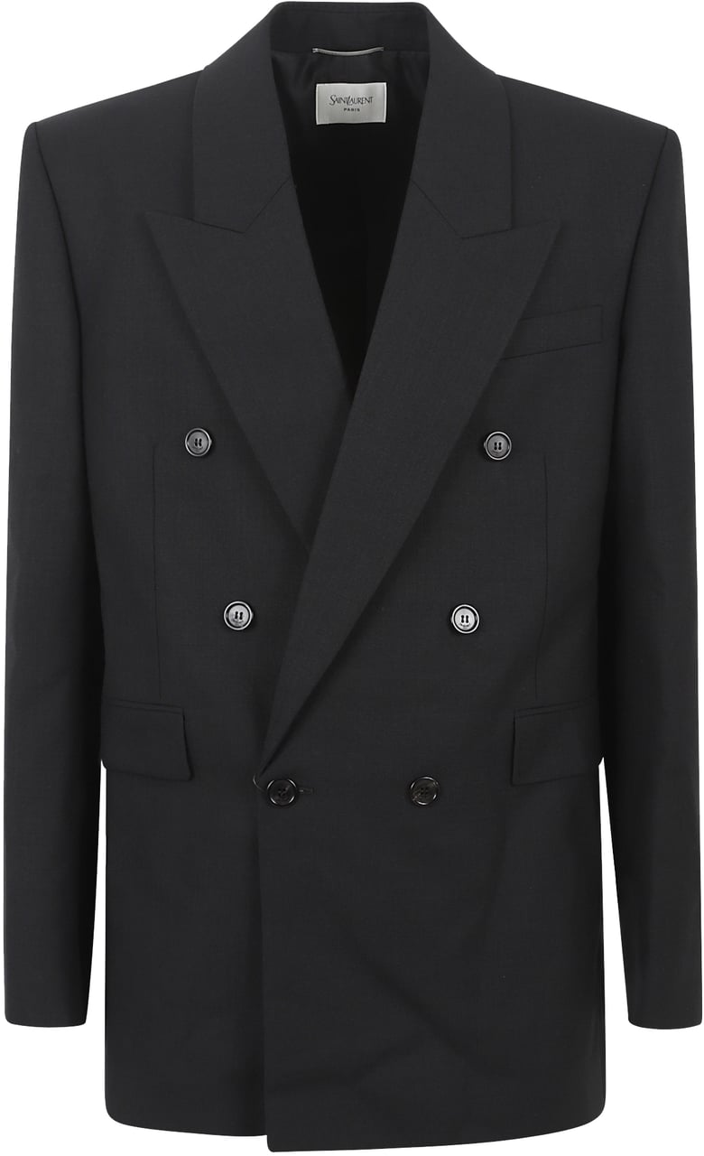 Saint Laurent Veste Double Croisur Zwart